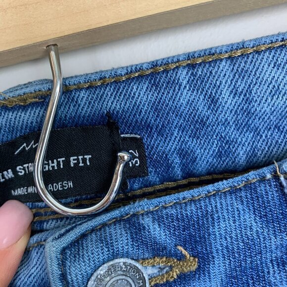 Factorie Slim Straight Fit Jeans - Medium Wash, Distressed, Size 32 - Picture 3 of 8